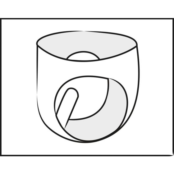 LATEX - men's inner conical anal bottom with dildo (black) - L