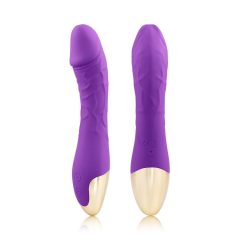   Mrow Real Lover - rechargeable, waterproof lifelike vibrator (purple)