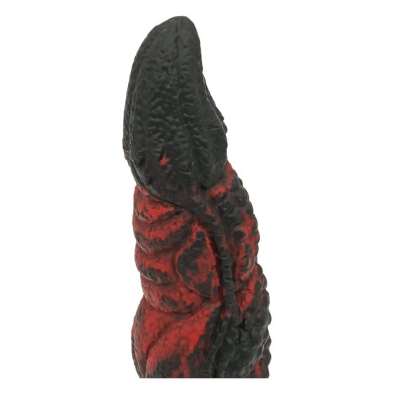 OgazR Hell Dong - Grooved dildo with sticky pads - 20 cm (black-red)