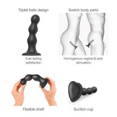 Strap-on-me Balls L - ball-shaped dildo with feet (black)
