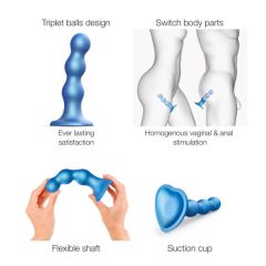 Strap-on-me Balls M - ball-shaped dildo with feet (blue)