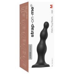 Strap-on-me Beads M - beaded, footed dildo (black)