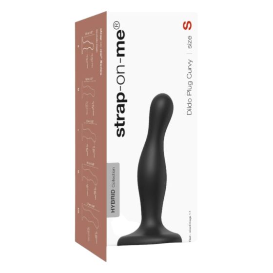 Strap-on-me Curvy S - wavy, footed dildo (black)