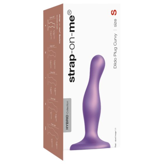 Strap-on-me Curvy S - wavy, footed dildo (purple)