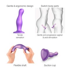 Strap-on-me Curvy S - wavy, footed dildo (purple)