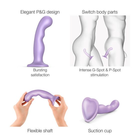 Strap-on-me P&G S - curved, footed dildo (purple)