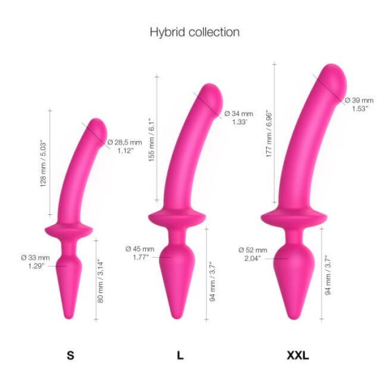 Strap-on-me Swith Semi-Realistic XXL - 2in1 silicone dildo (pink)
