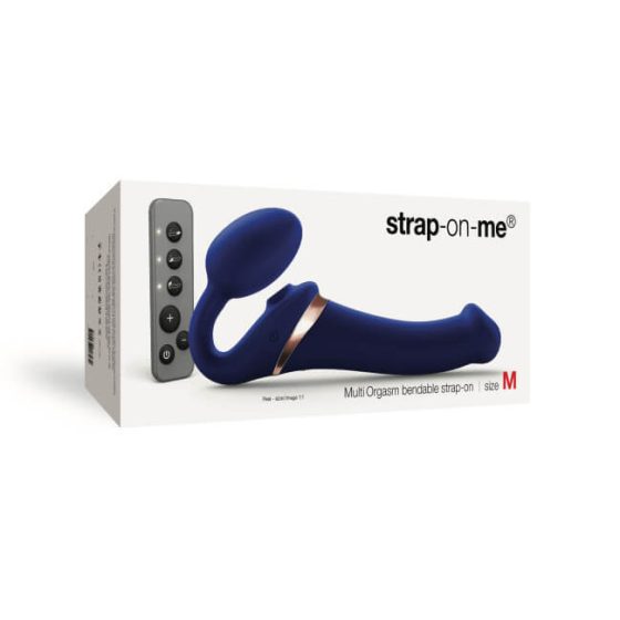 Strap-on-me M - Strapless strap-on air vibrator - medium (blue)