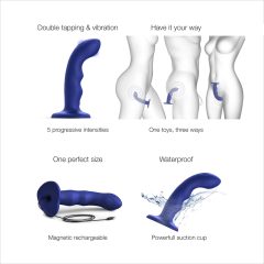 Strap-on-me M - waterproof, pulsating G-spot vibrator (blue)