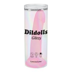 Dildolls Glitzy - sticky silicone dildo (pink)