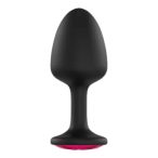 Dorcel Geisha Plug Ruby M - pink stoned anal dildo (black)