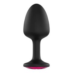 Dorcel Geisha Plug Ruby L - pink stoned anal dildo (black)