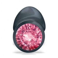 Dorcel Geisha Plug Ruby L - pink stoned anal dildo (black)