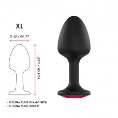 Dorcel Geisha Plug Ruby XL - pink stoned anal dildo (black)