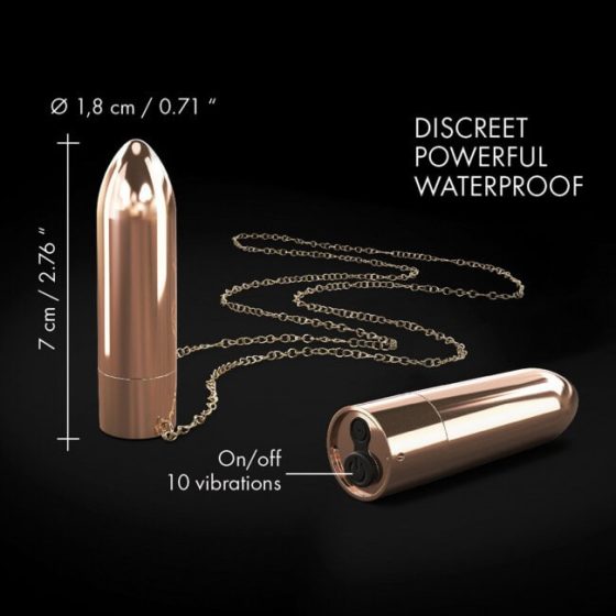 Dorcel - rechargeable, waterproof vibrator necklace (rose gold)