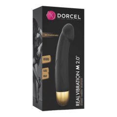   Dorcel Real Vibration M 2.0 - rechargeable vibrator (black-gold)