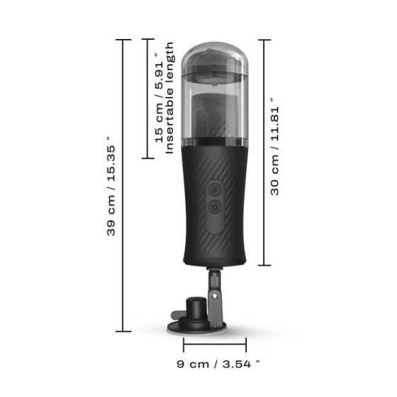 Dorcel Thrust Blow - battery powered, pedal, thrust dildo masturbator (black)