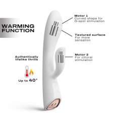   Dorcel Flexi Rabbit - rechargeable, heated vibrator with tickle lever (white)
