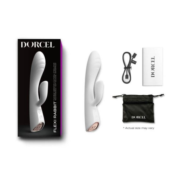 Dorcel Flexi Rabbit - rechargeable, heated vibrator with tickle lever (white)