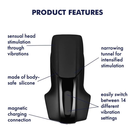 Satisfyer Men Vibration - Rechargeable, extra powerful acorn vibrator (black)