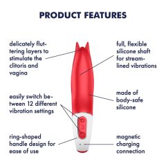   Satisfyer Power Flower - Rechargeable, waterproof vibrator (red)