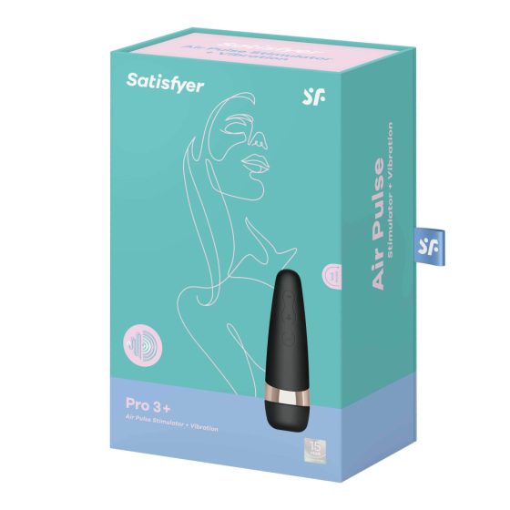 Satisfyer Pro 3+ - waterproof battery operated clitoral vibrator (black)