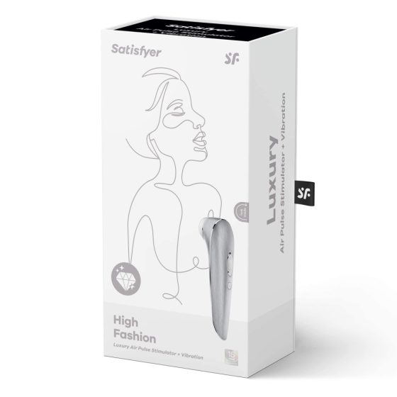 Satisfyer Luxury High Fashion - waterproof, battery operated clitoris stimulator (silver)
