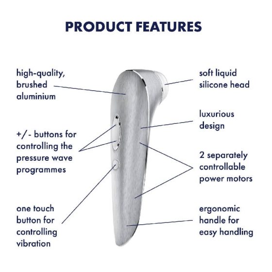 Satisfyer Luxury High Fashion - waterproof, battery operated clitoris stimulator (silver)