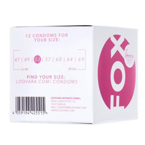 Loovara Fox 53 vegan condom - 53mm (12pcs)