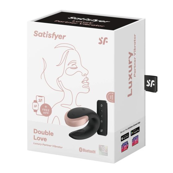 Satisfyer Double Love - smart, rechargeable, waterproof, radio controlled vibrator (black)