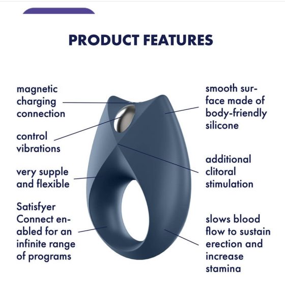 Satisfyer Royal One - smart, rechargeable, vibrating penis ring (blue)