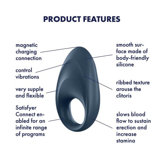 Satisfyer Mighty One - smart, rechargeable, vibrating penis ring (blue)