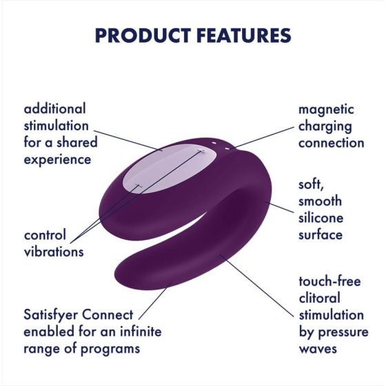 Satisfyer Double Joy - smart rechargeable waterproof vibrator (purple)