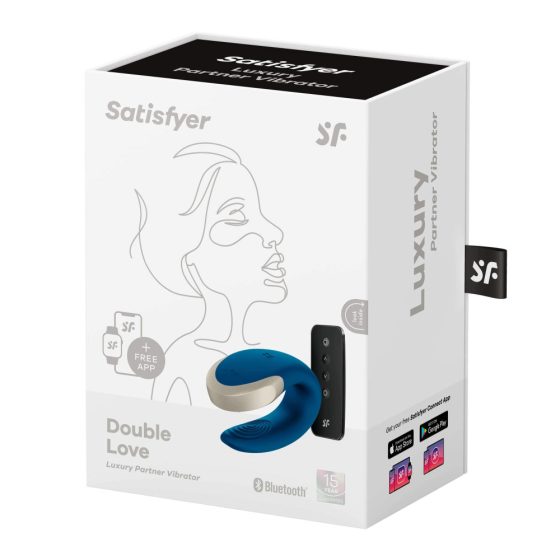 Satisfyer Double Love - smart, rechargeable, waterproof, radio-controlled vibrator (blue)