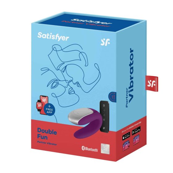 Satisfyer Double Fun - smart, rechargeable, waterproof, radio-controlled vibrator (purple)