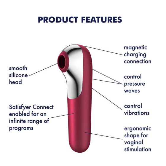Satisfyer Dual Love - smart, rechargeable, waterproof vaginal and clitoral vibrator (red)