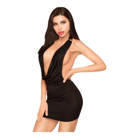 Penthouse Heart Rob - low-cut dress with thong (black)
