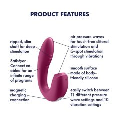 Satisfyer Sunray - Rechargeable 2in1 vibrator (red)