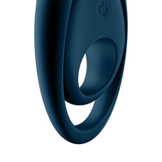 Satisfyer Glorious Duo - battery operated, waterproof, vibrating penis ring (blue)