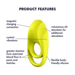   Satisfyer Spectacular - battery-operated, waterproof, vibrating penis ring (yellow)