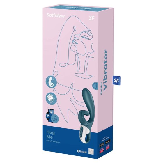 Satisfyer Hug Me - smart rechargeable vibrator with wand (greyish-blue)