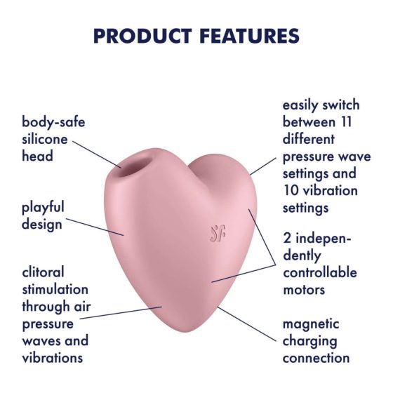 Satisfyer Cutie Heart - cordless clitoral vibrator with airwave (pink)