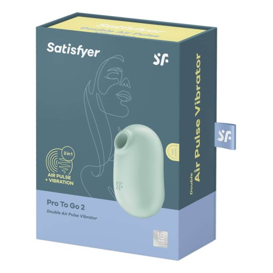 Satisfyer Pro To Go 2 - Rechargeable, Airwave Clitoral Vibrator (Mint)