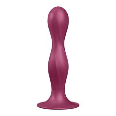   Satisfyer Double Ball-R - weighted dildo with sticky feet (red)