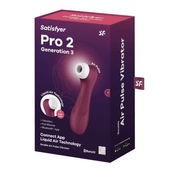 Satisfyer Pro 2 Gen3 - smart, rechargeable, air-wave clitoral vibrator (burgundy)
