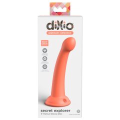   Dillio Secret Explorer - Clamp-on silicone dildo (17cm) - orange