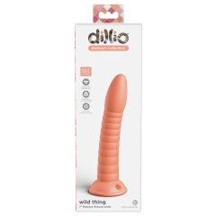   Dillio Wild Thing - clamp-on grooved silicone dildo (19cm) - orange