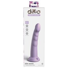  Dillio Slim Seven - Clamp-on acorn stimulating dildo (20cm) - purple