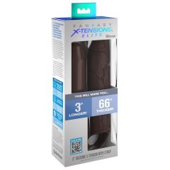 X-TENSION Elite 3 - penis sheath with cock ring (brown)