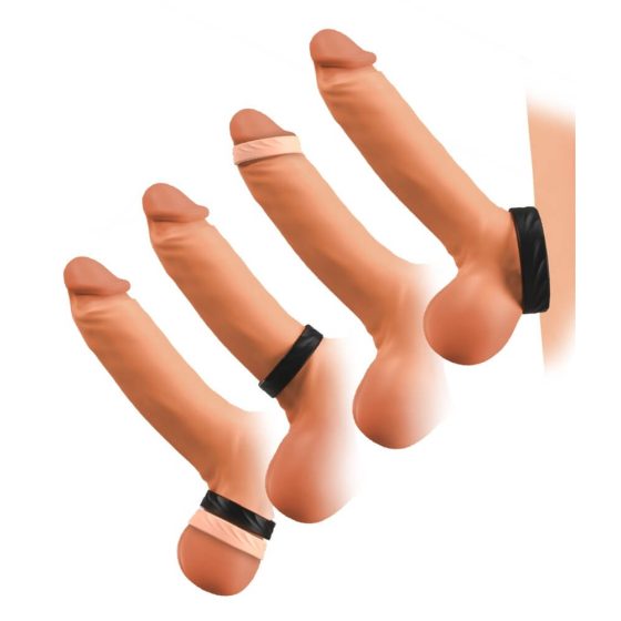 You2Toys 4in1 - Penis and testicle ring set - 2 pieces (natural black)